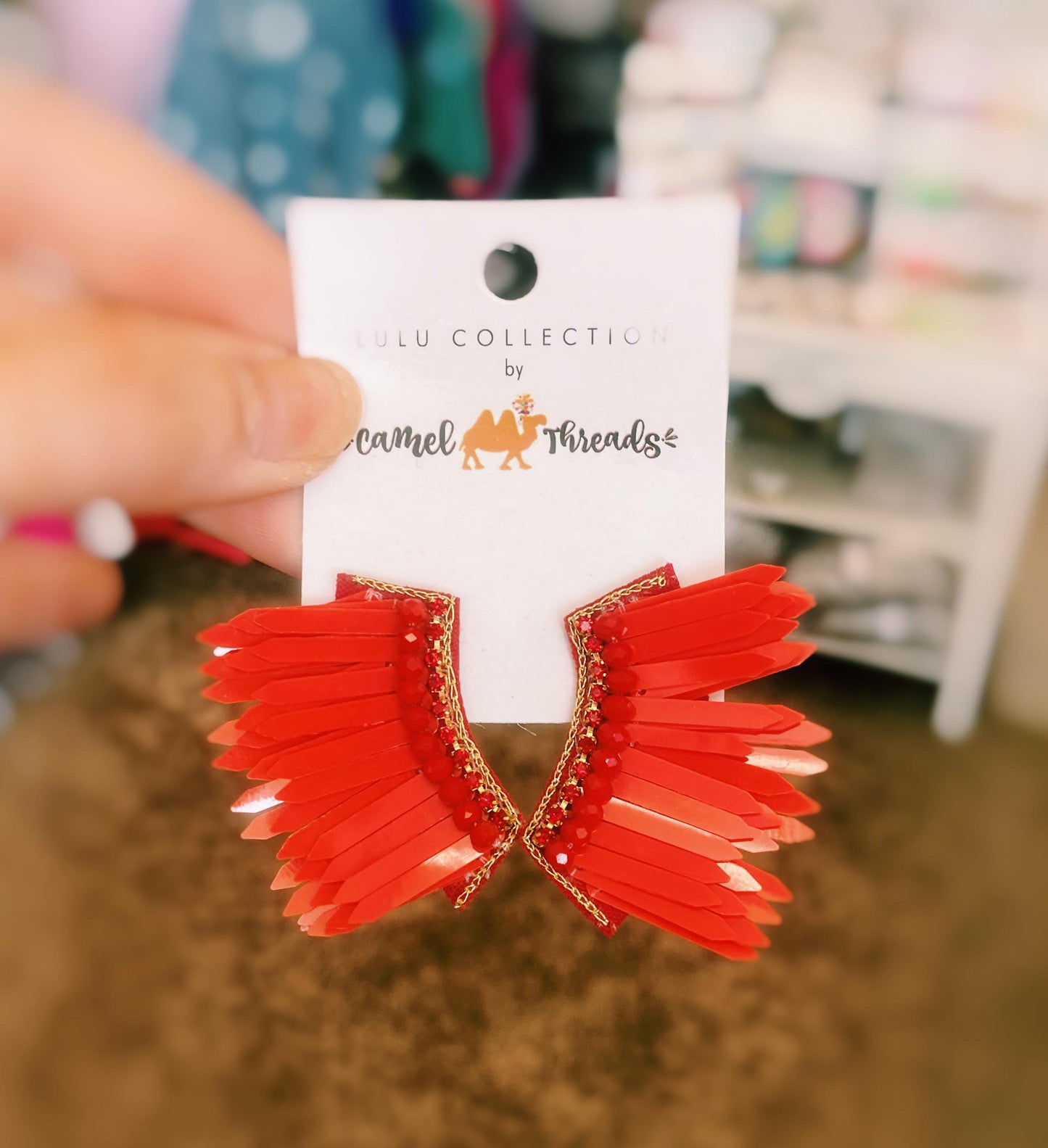 Camel Threads Statement Earrings