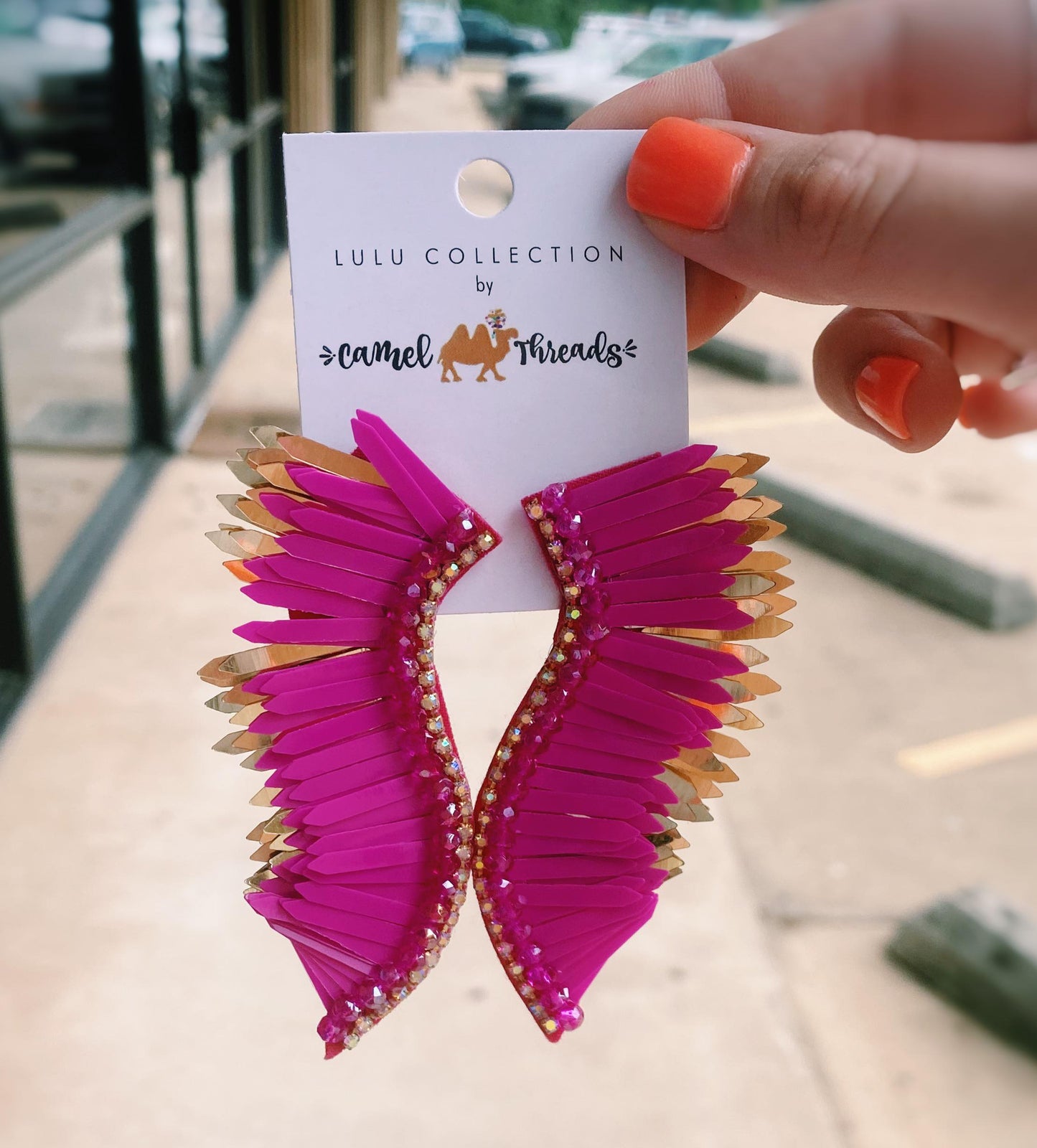 Camel Threads Statement Earrings