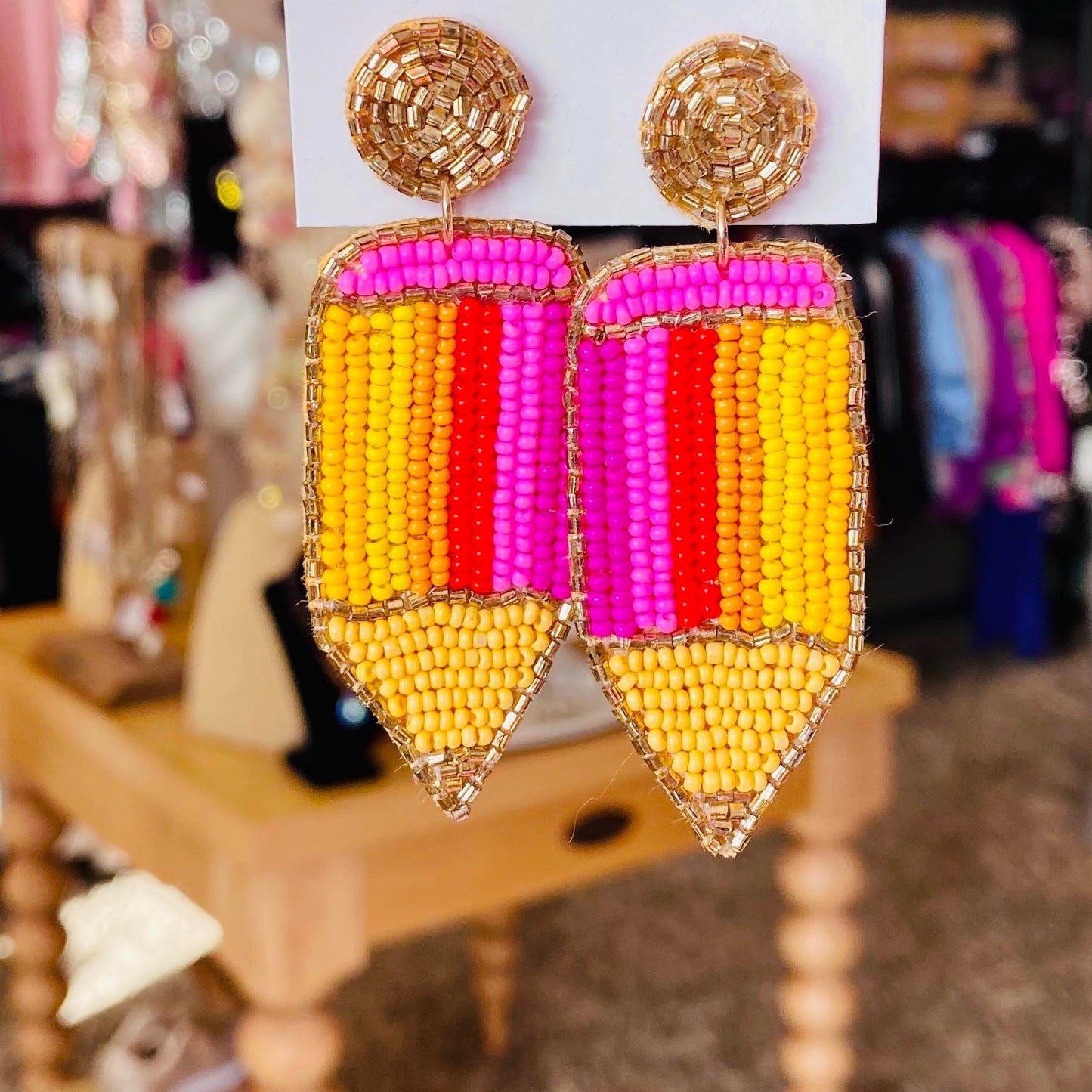 Camel Threads Statement Earrings