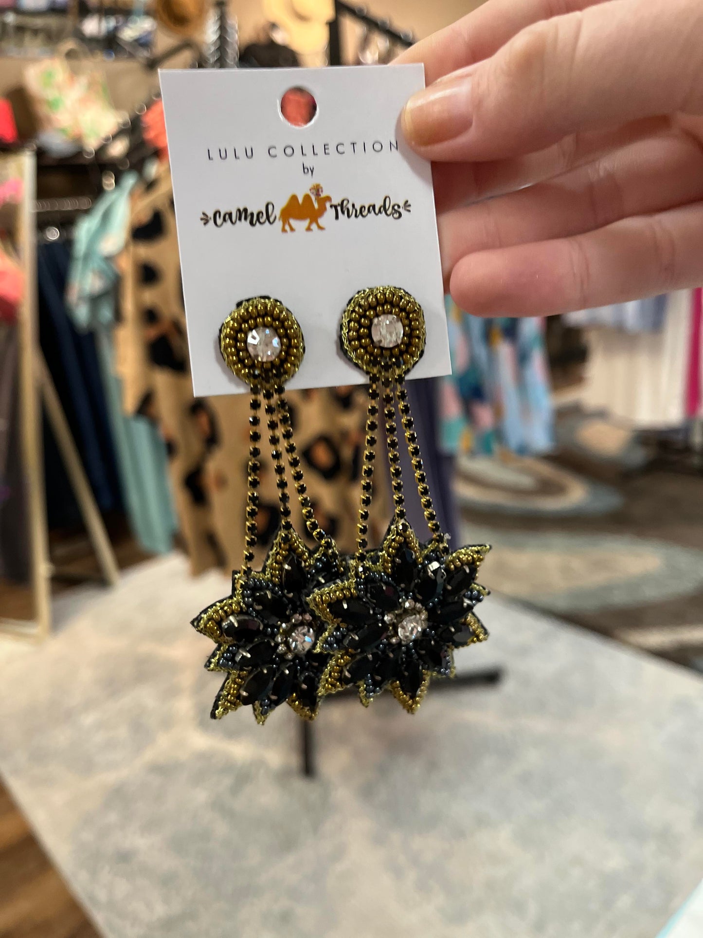 Camel Threads Statement Earrings