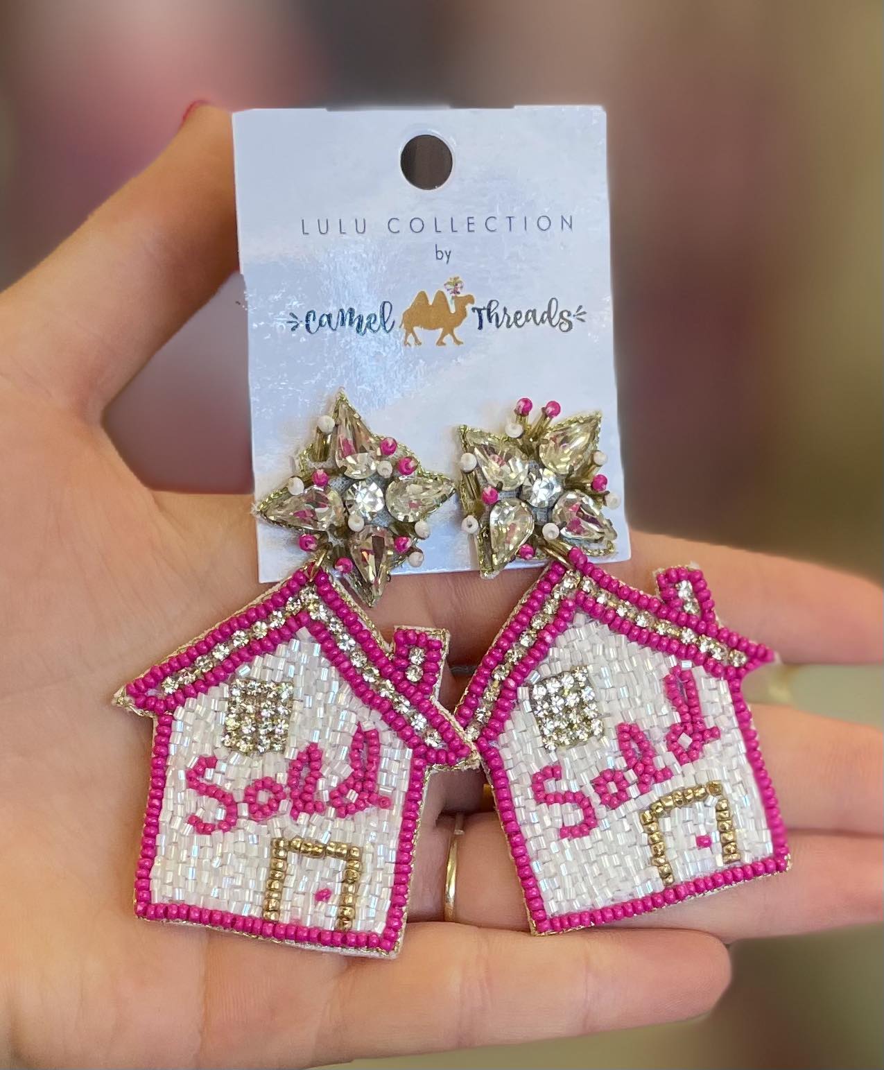 Camel Threads Statement Earrings
