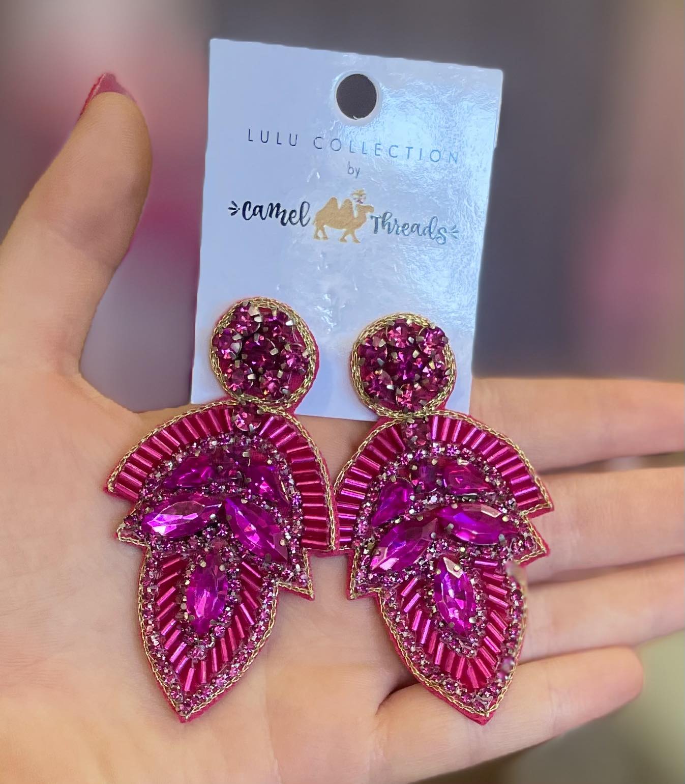 Camel Threads Statement Earrings