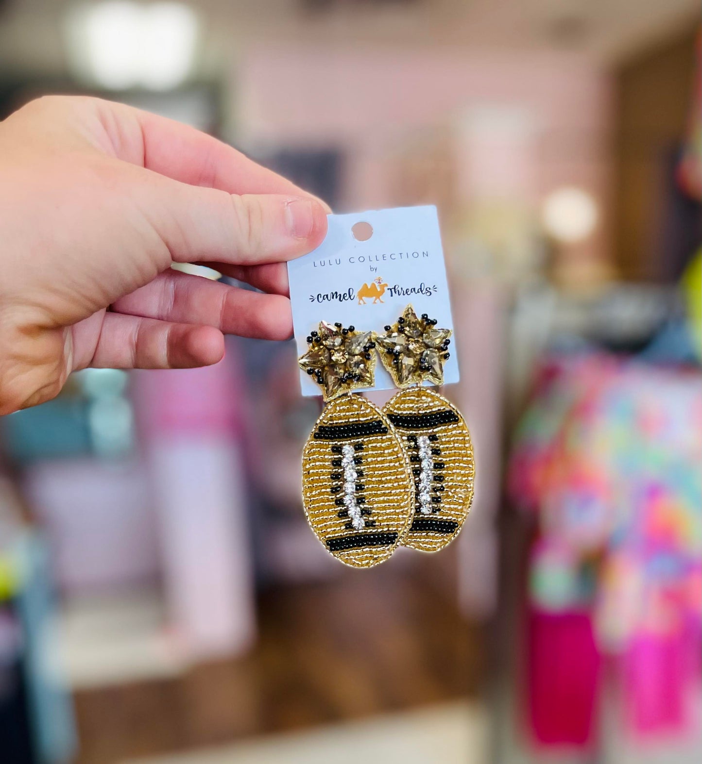 Camel Threads Statement Earrings