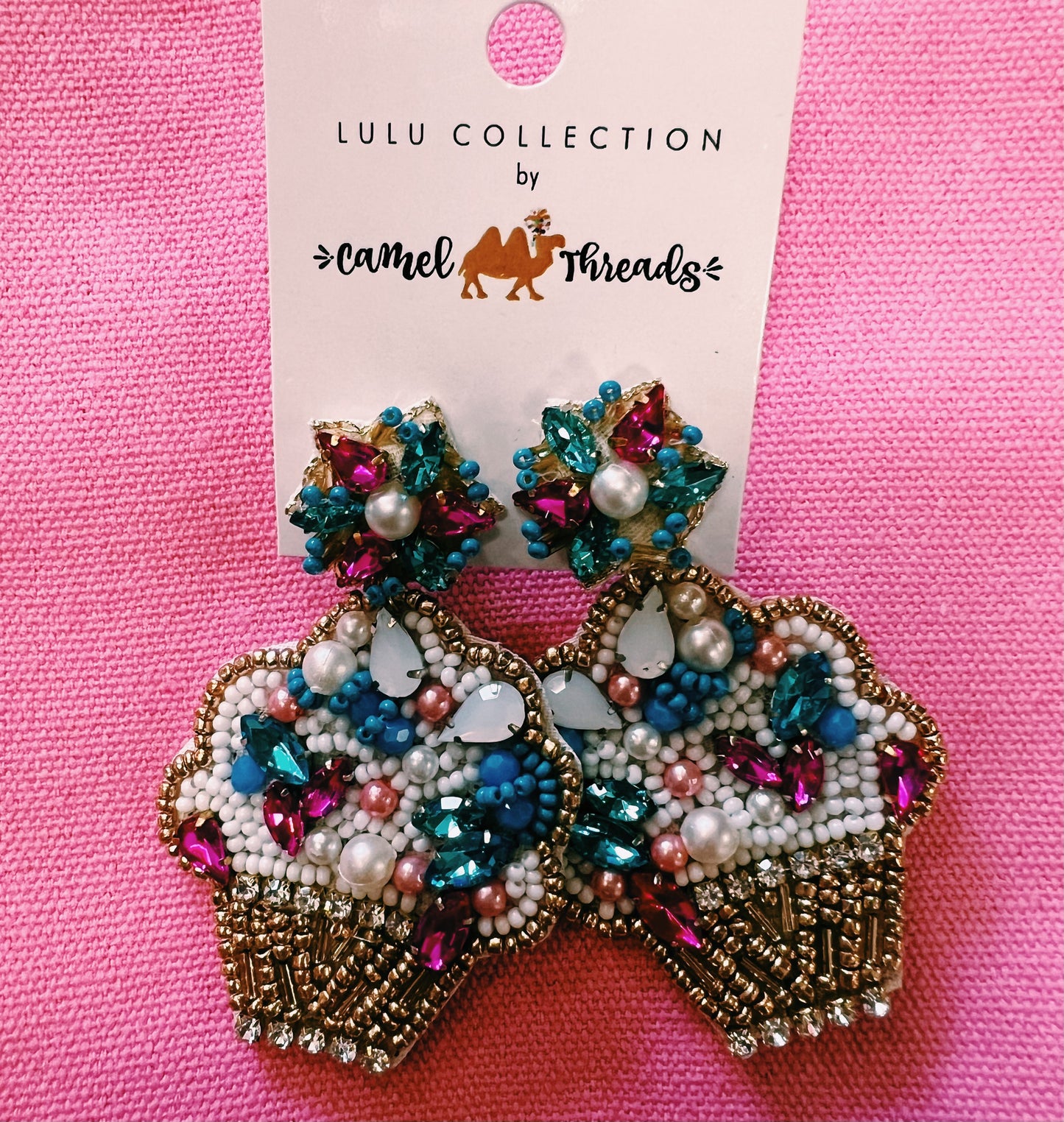Camel Threads Statement Earrings