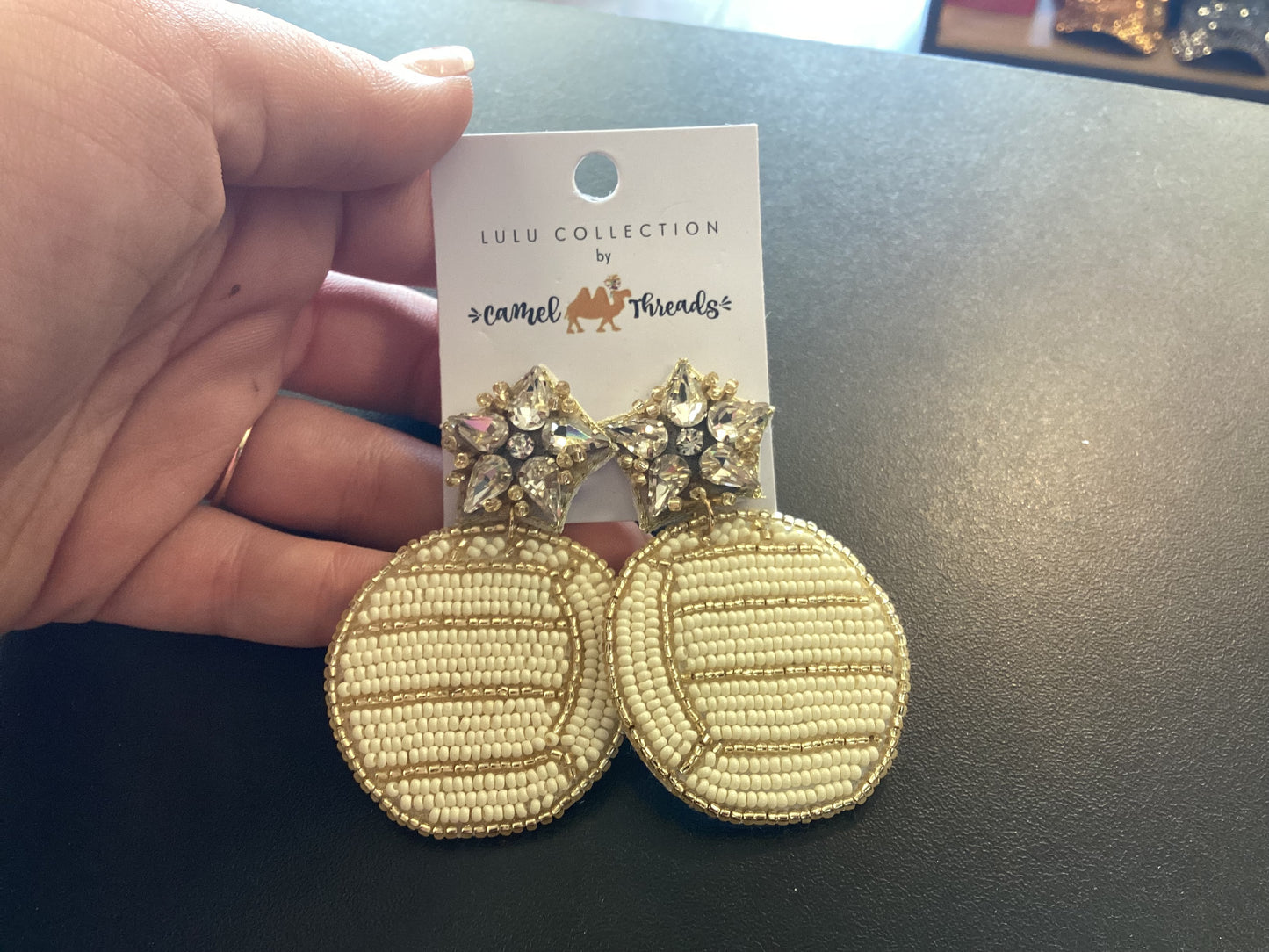 Camel Threads Statement Earrings