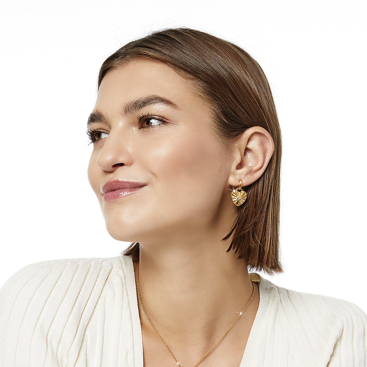 Esprit Heart Post Drop Earrings