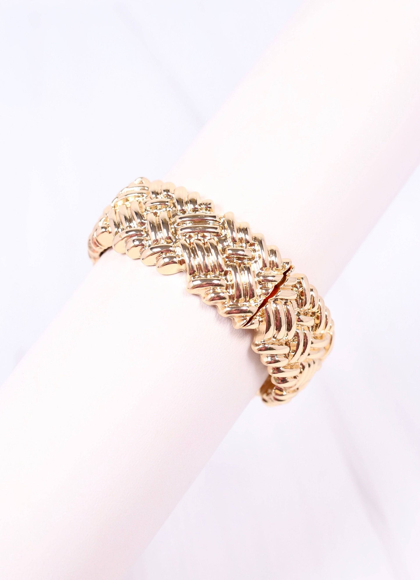 Caroline Hill - Annika Textured Stretch Bracelet GOLD