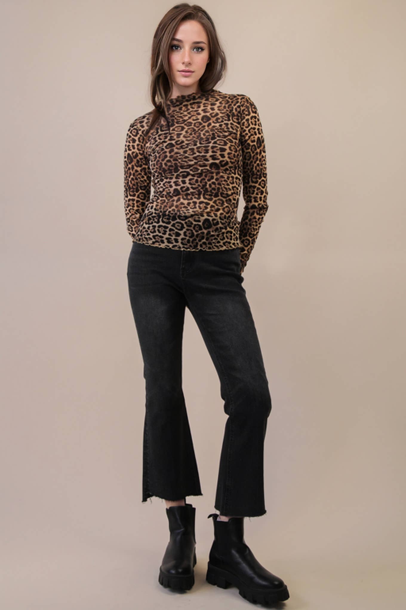 Sheer Mesh Lace Knit Top