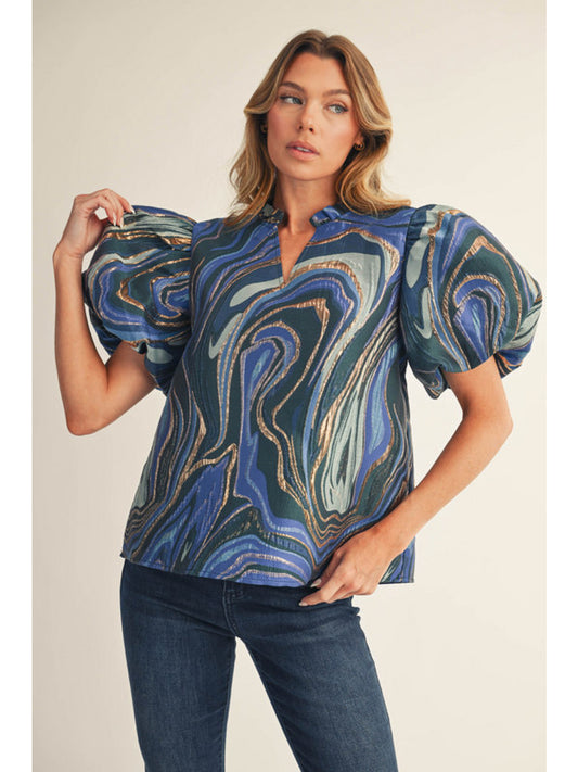 Marble Swirl Blouse