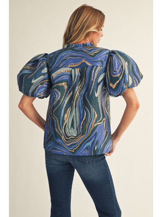 Marble Swirl Blouse