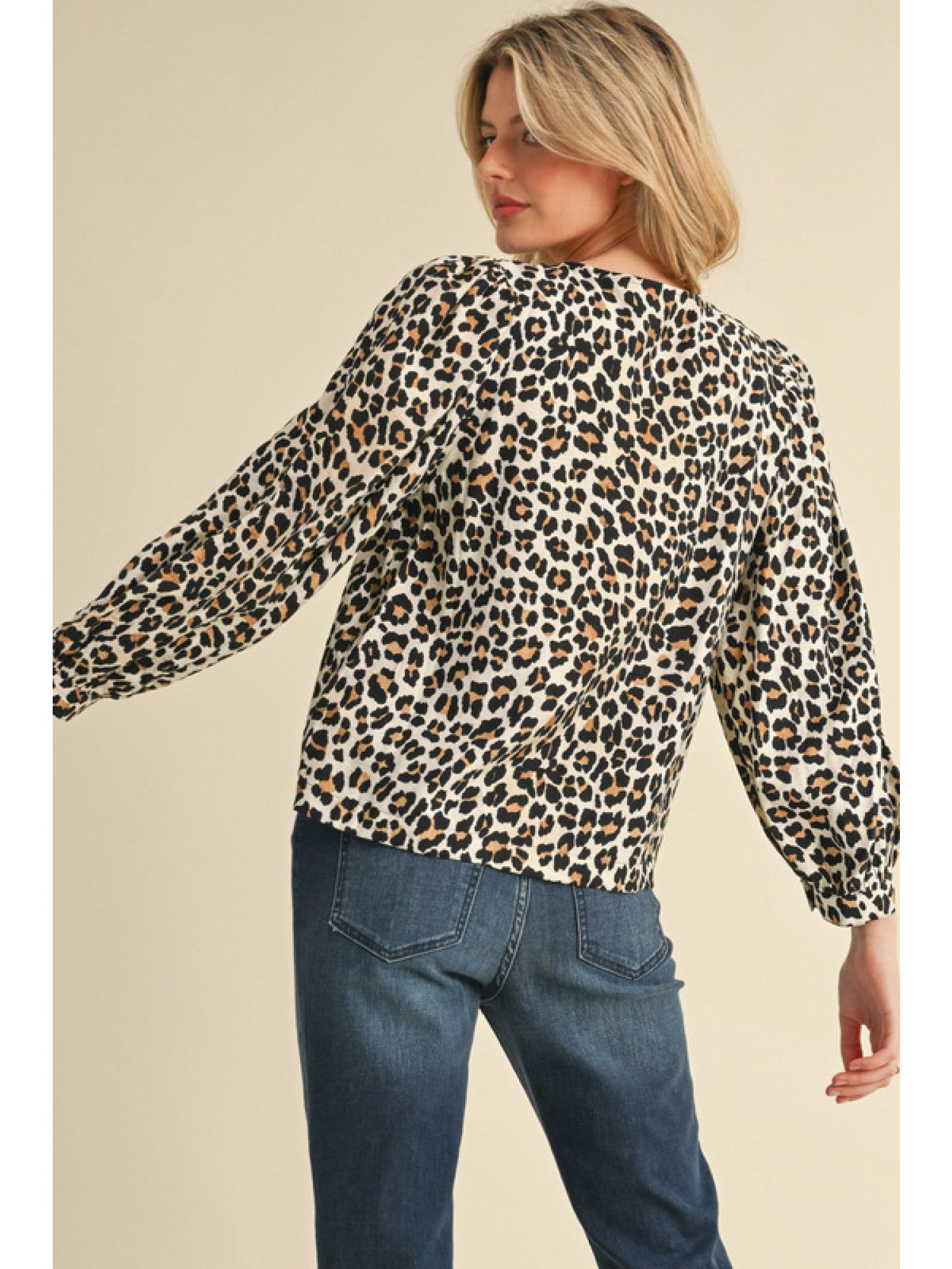 Lovely in Leopard Blouse with Ties