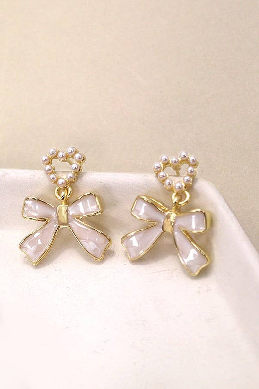 Bow Heart Earrings