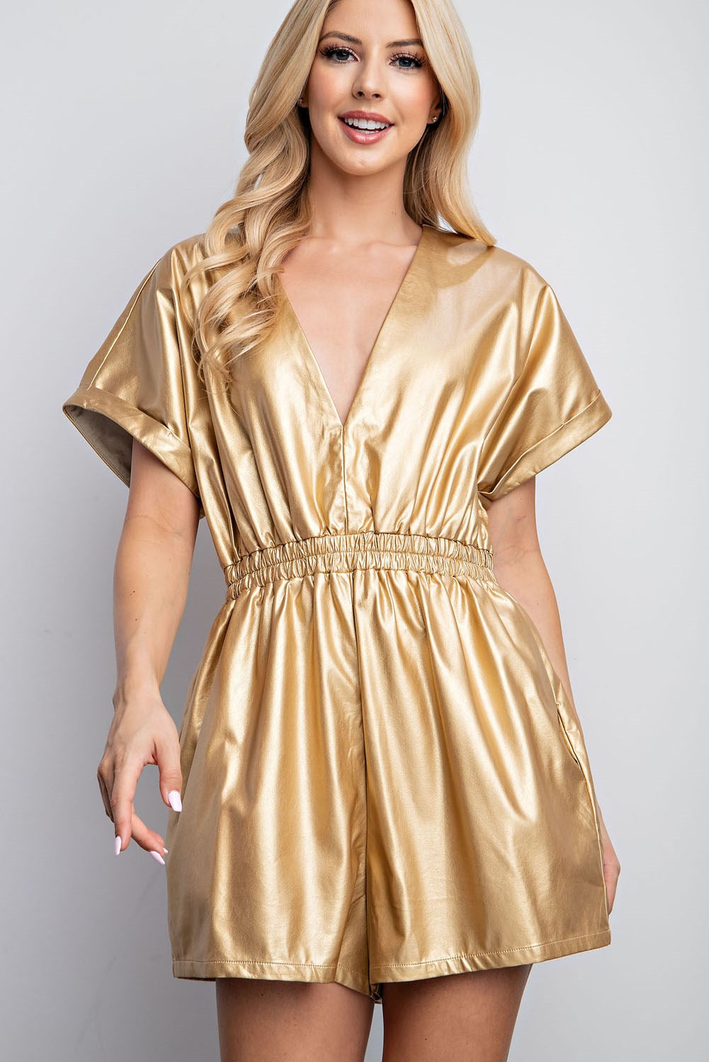 Gold short outlet romper