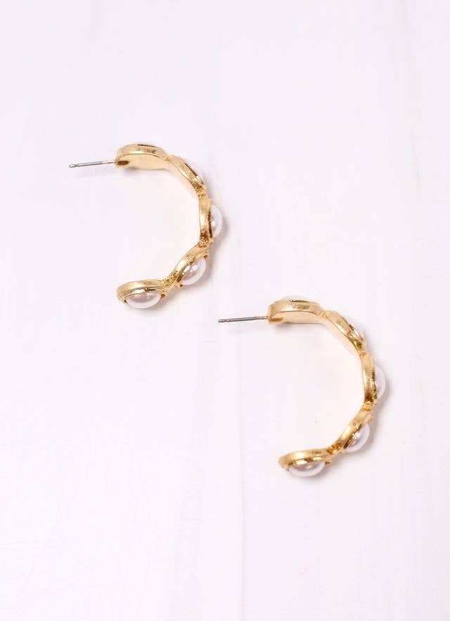 Dalma Pearl Hoop Earring GOLD