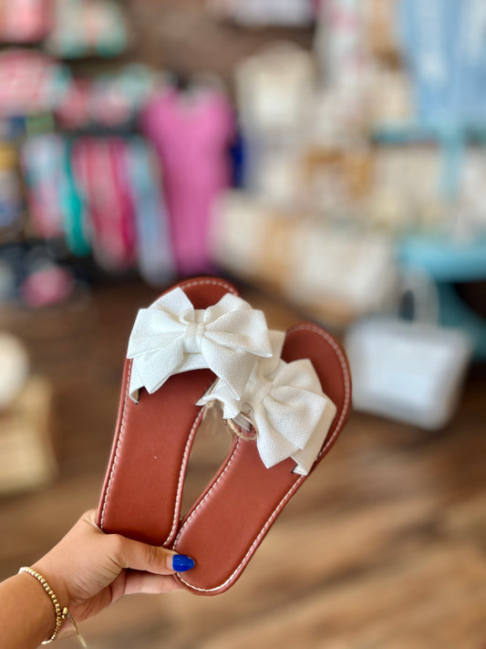 Bow Knot Leather Flats