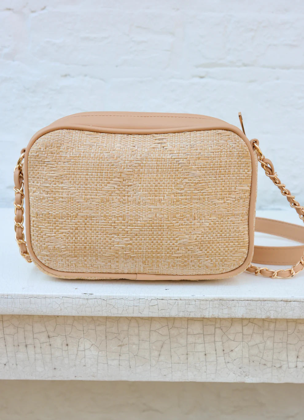 Bryce Crossbody Natural Lattice Tan