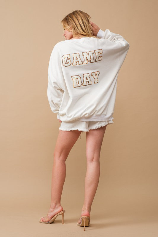 Football Sequin Patch Sweatshirt