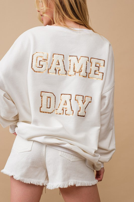 Football Sequin Patch Sweatshirt