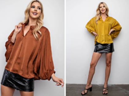 Shimmer & Satin Blouse