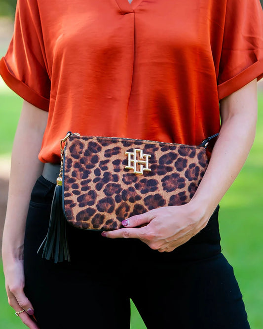 Madelyn Clutch/Crossbody Spotted Saddle