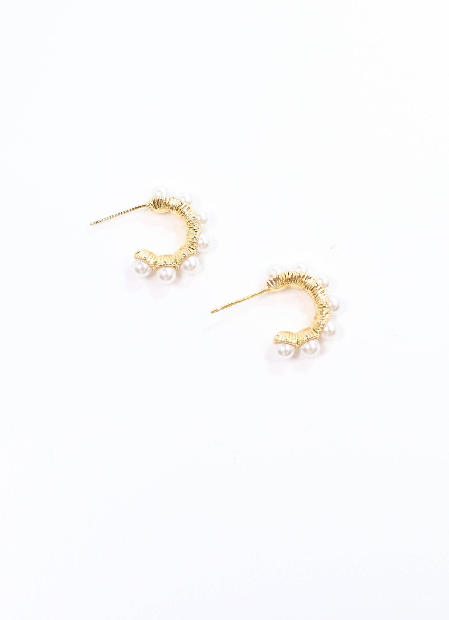 Caroline Hill - Napoleon Pearl Hoop Earrings GOLD