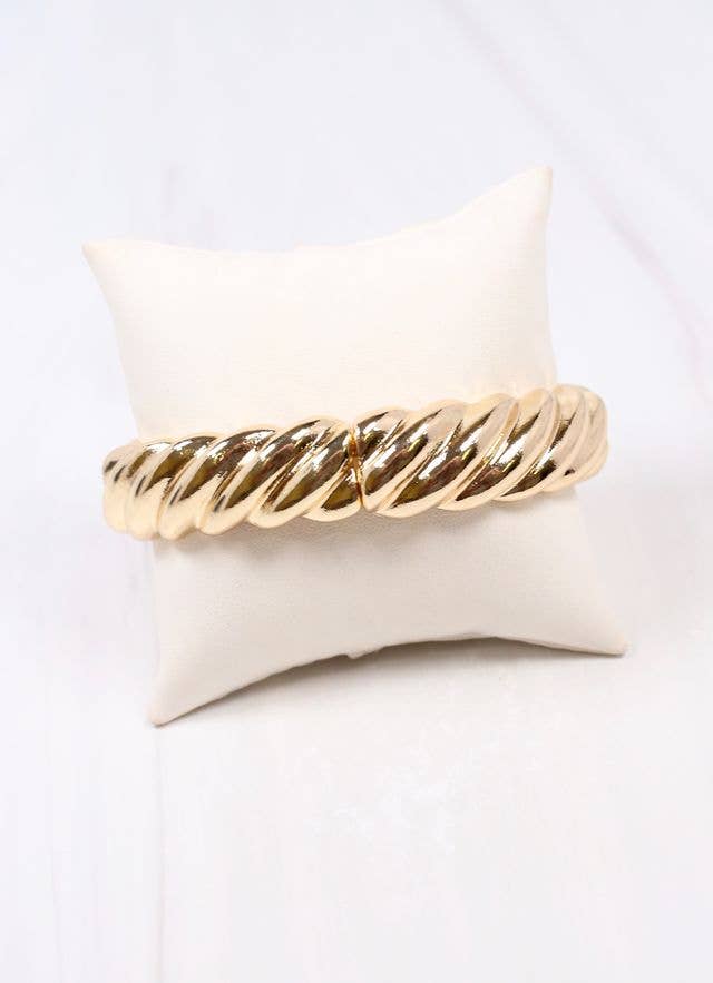 Caroline Hill - Vickery Twisted Stretch Bracelet GOLD