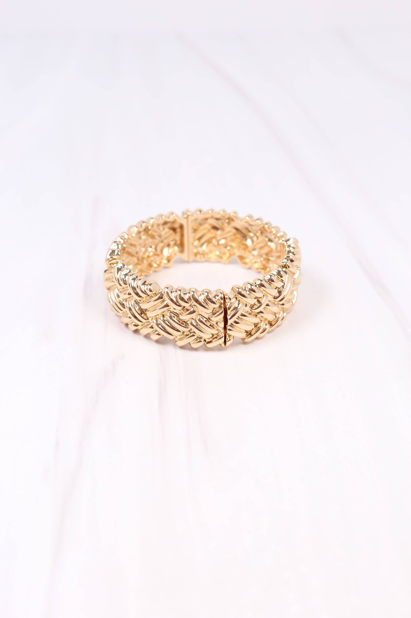 Caroline Hill - Annika Textured Stretch Bracelet GOLD