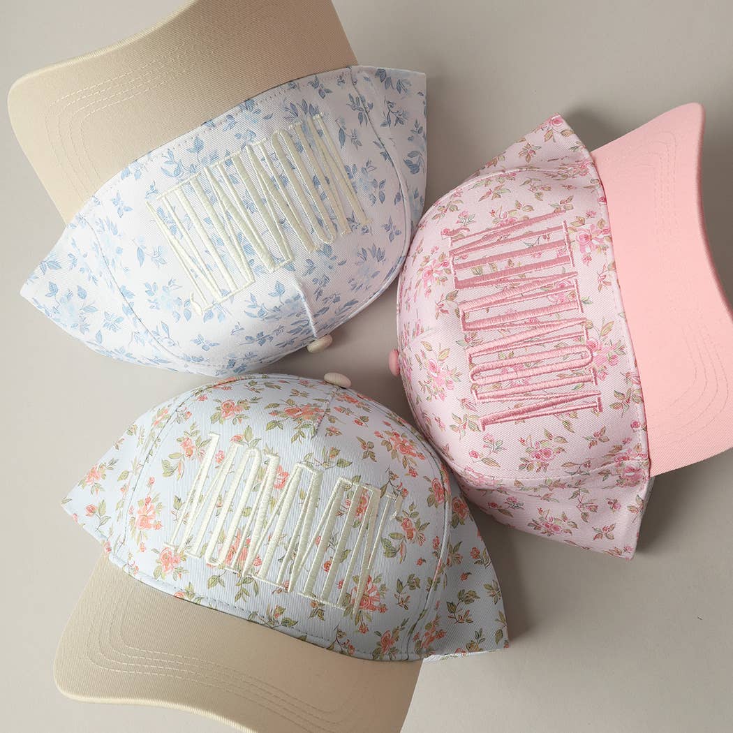MOMMIN' Embroidered Flower PatternTrucker Hat