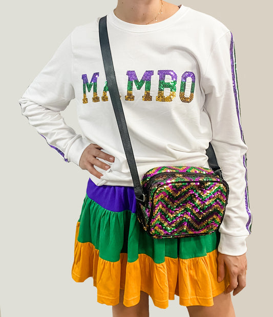 Mardi Chevron Sequin Crossbody