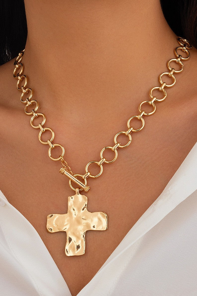 Hammered Cross Necklaces