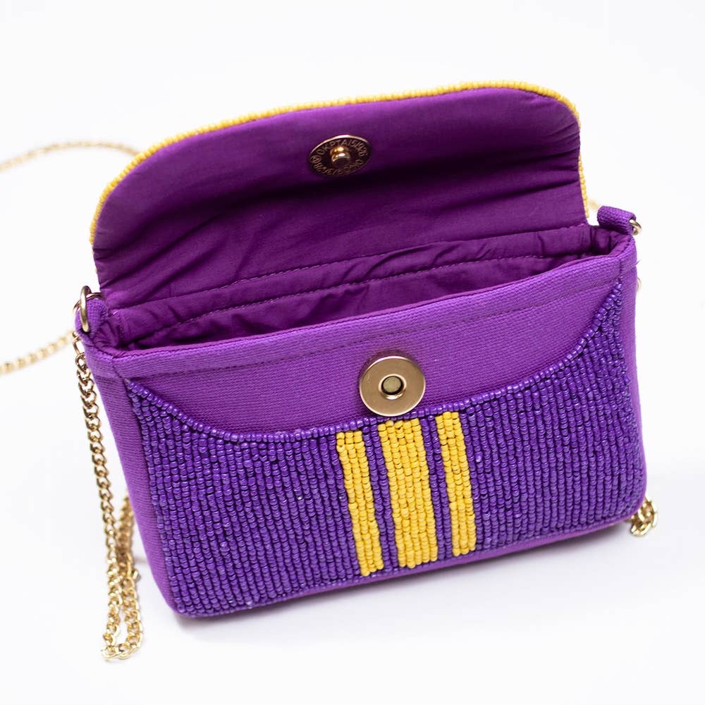 Gameday Stripe Beaded Mini Purse