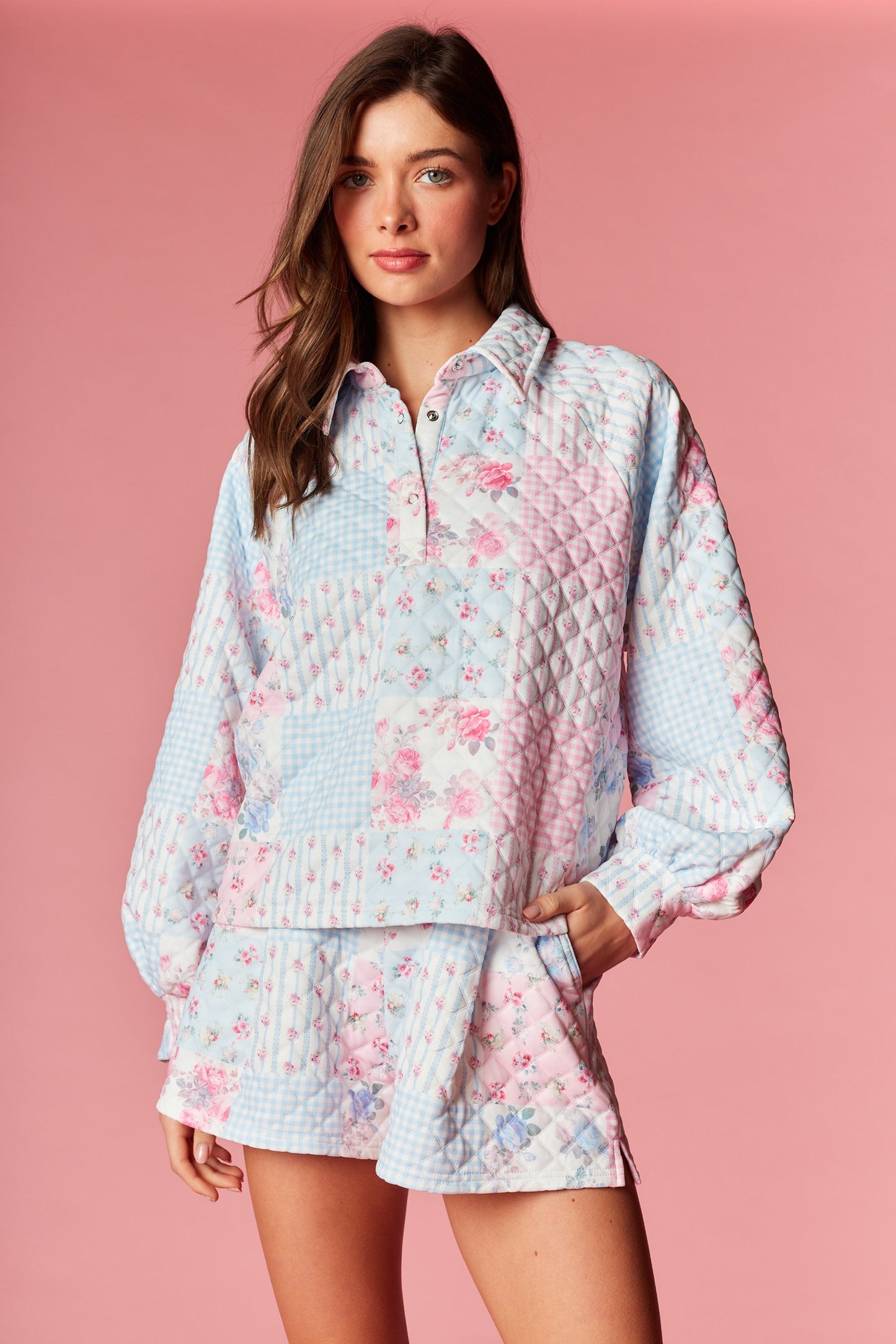 Pastel Patchwork Quilted Lounge Set