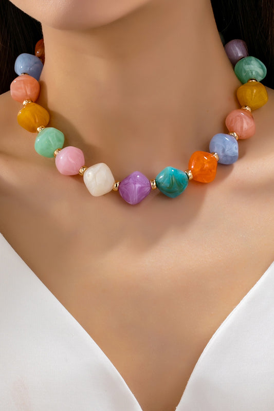 Faceted Pastel Bead Necklace