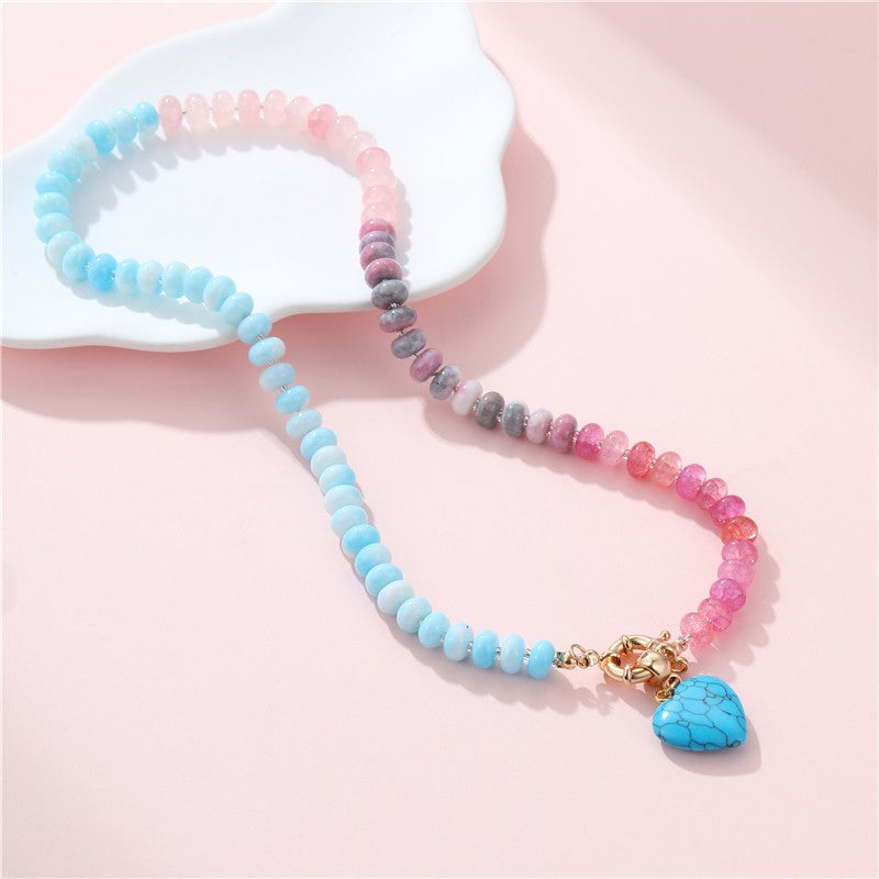 Glass Bead Necklaces with Heart