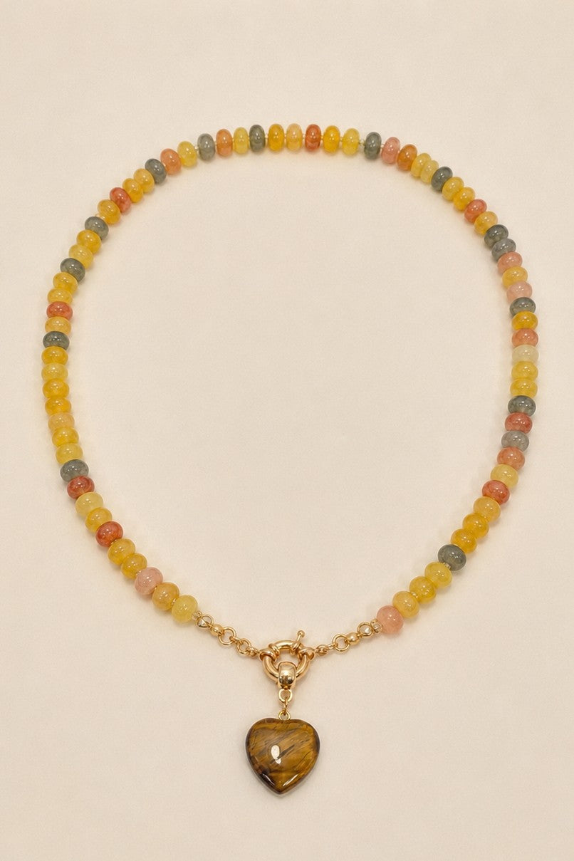 Glass Bead Necklaces with Heart
