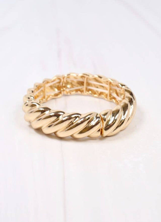 Caroline Hill - Vickery Twisted Stretch Bracelet GOLD