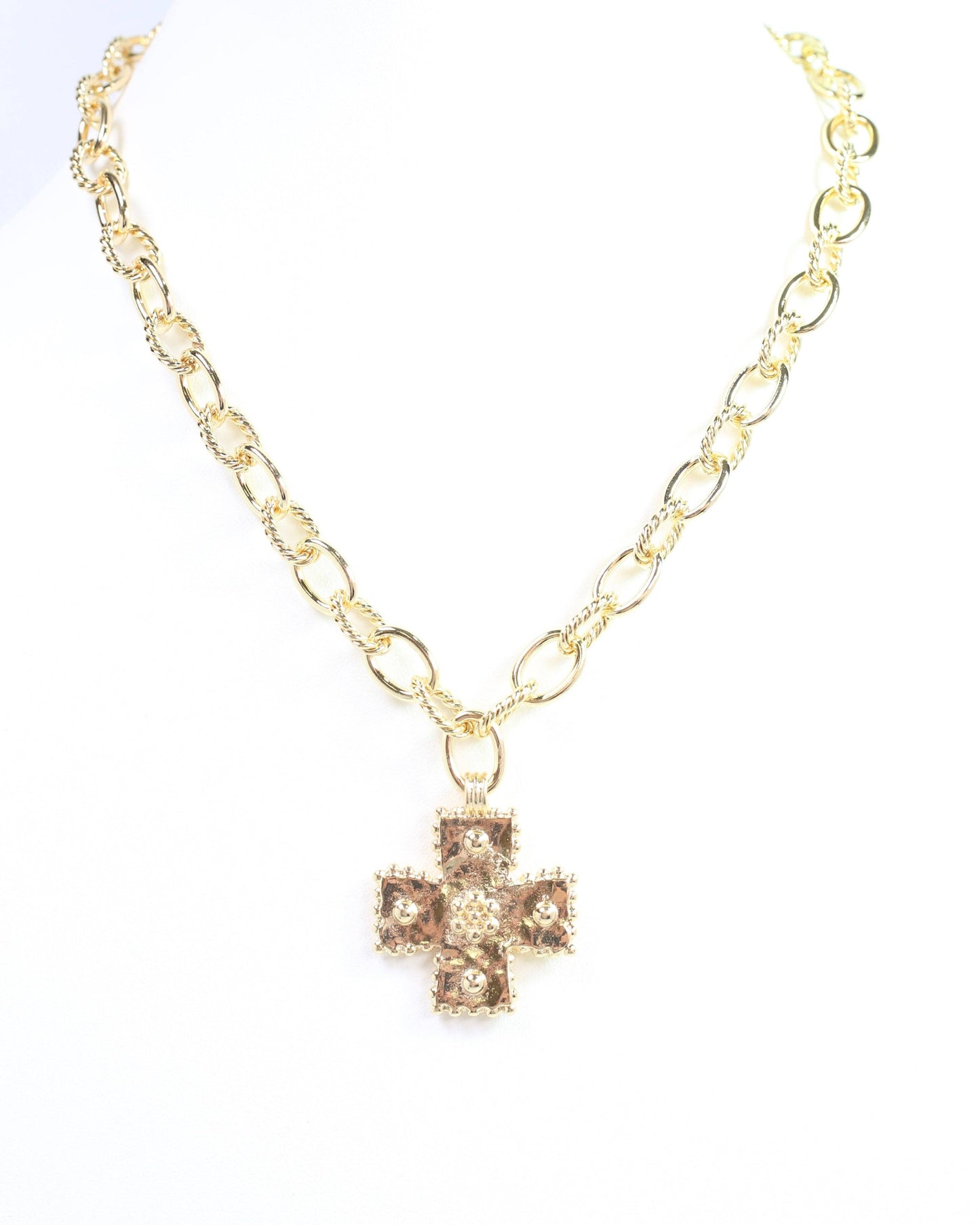 Murray Cross Charm Necklace Gold