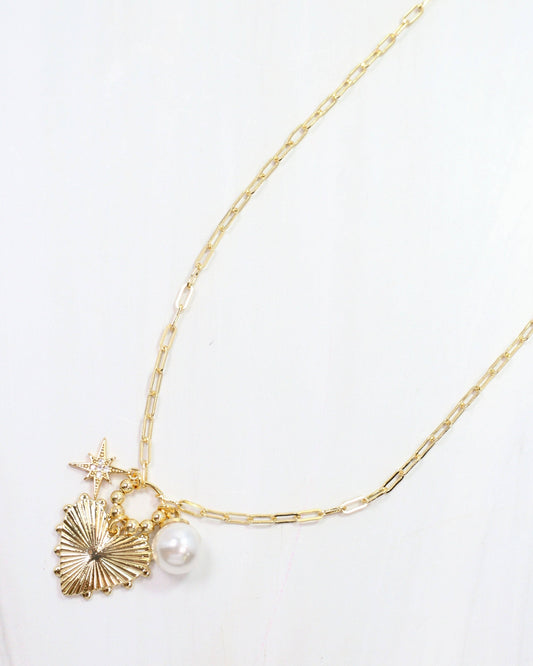 Sangrail Heart Charm Necklace Gold