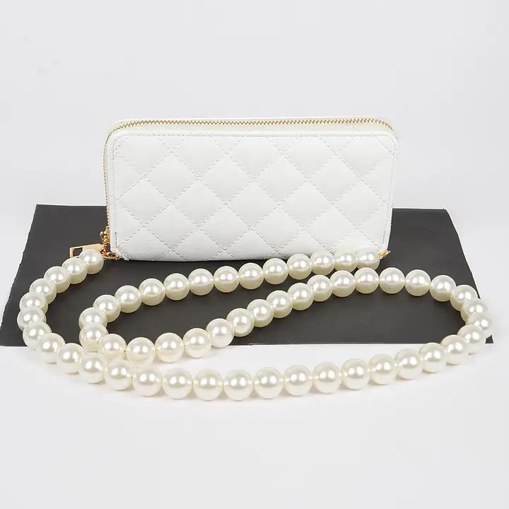 Pearl Chain Crossbody Wallet