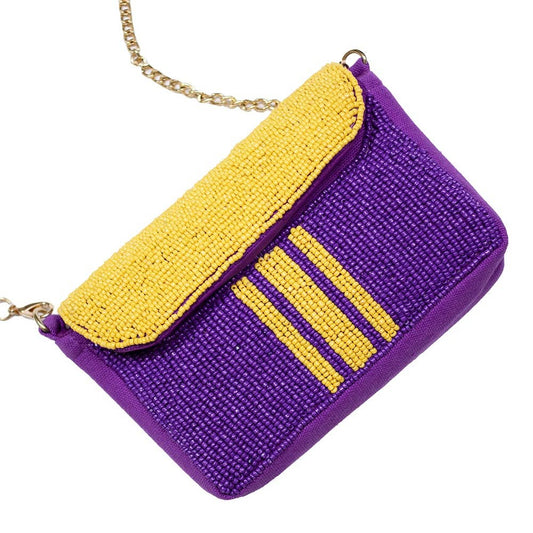 Gameday Stripe Beaded Mini Purse
