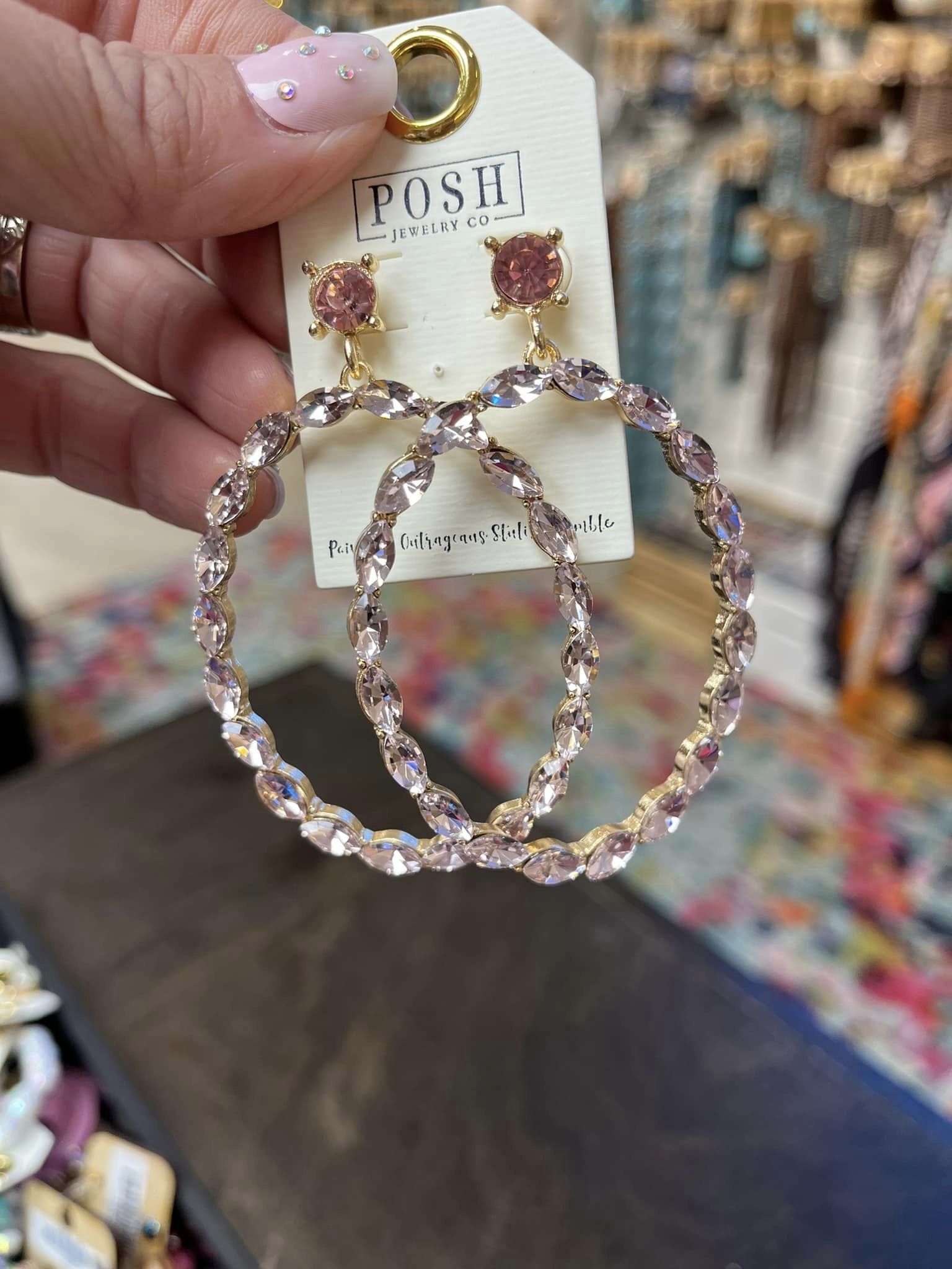 Pink panache store hoop earrings