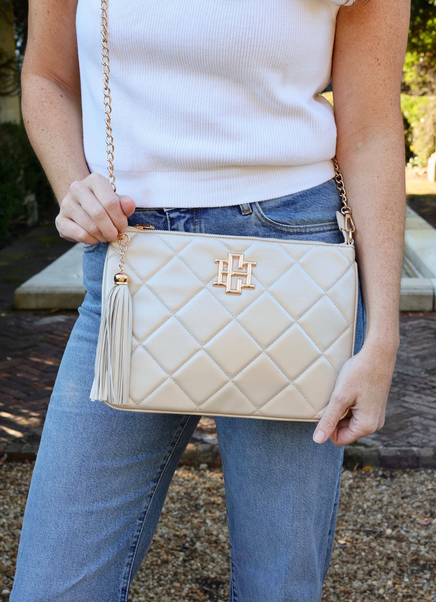 Madelyn Clutch/Crossbody PEARL QUILTED LD