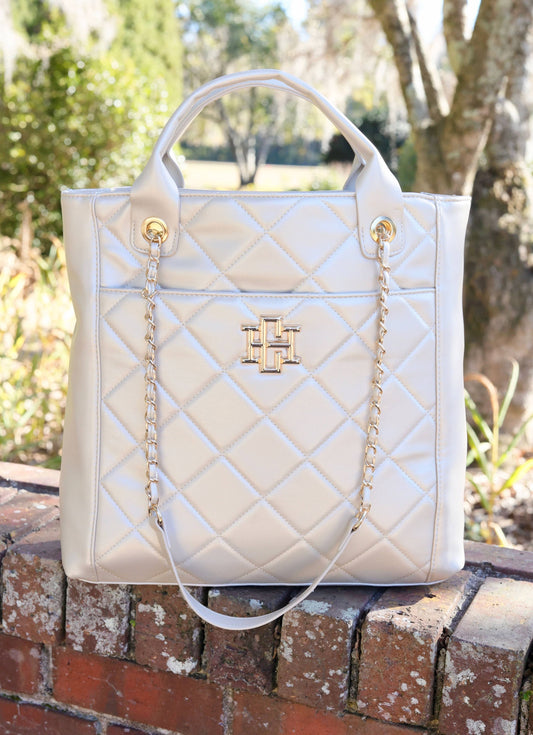 Caroline Hill - Kinzley Tote PEARL QUILTED LD