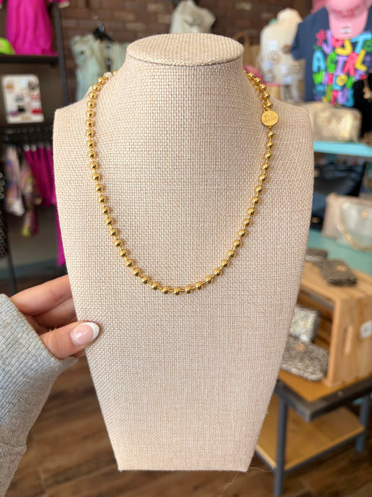 18k Gold Plated Small Beaded Necklace