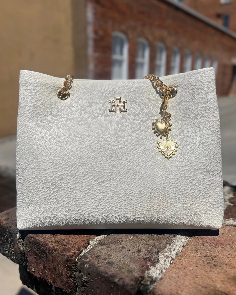 You Have My Heart Bag Charm Worn Gold