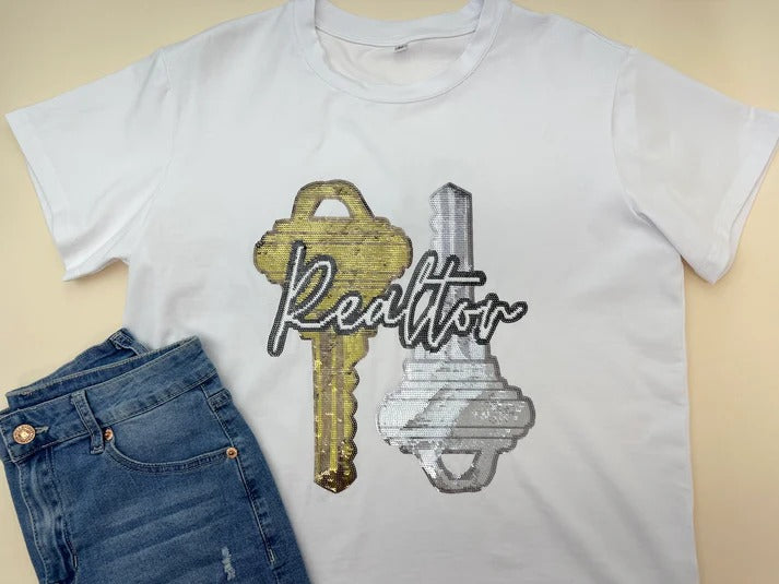 Sequin Realtor Tee