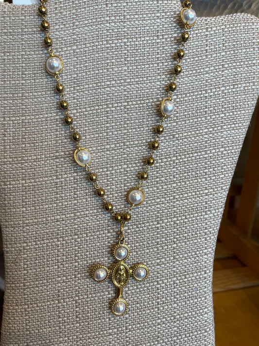 Pearl Cross Necklace