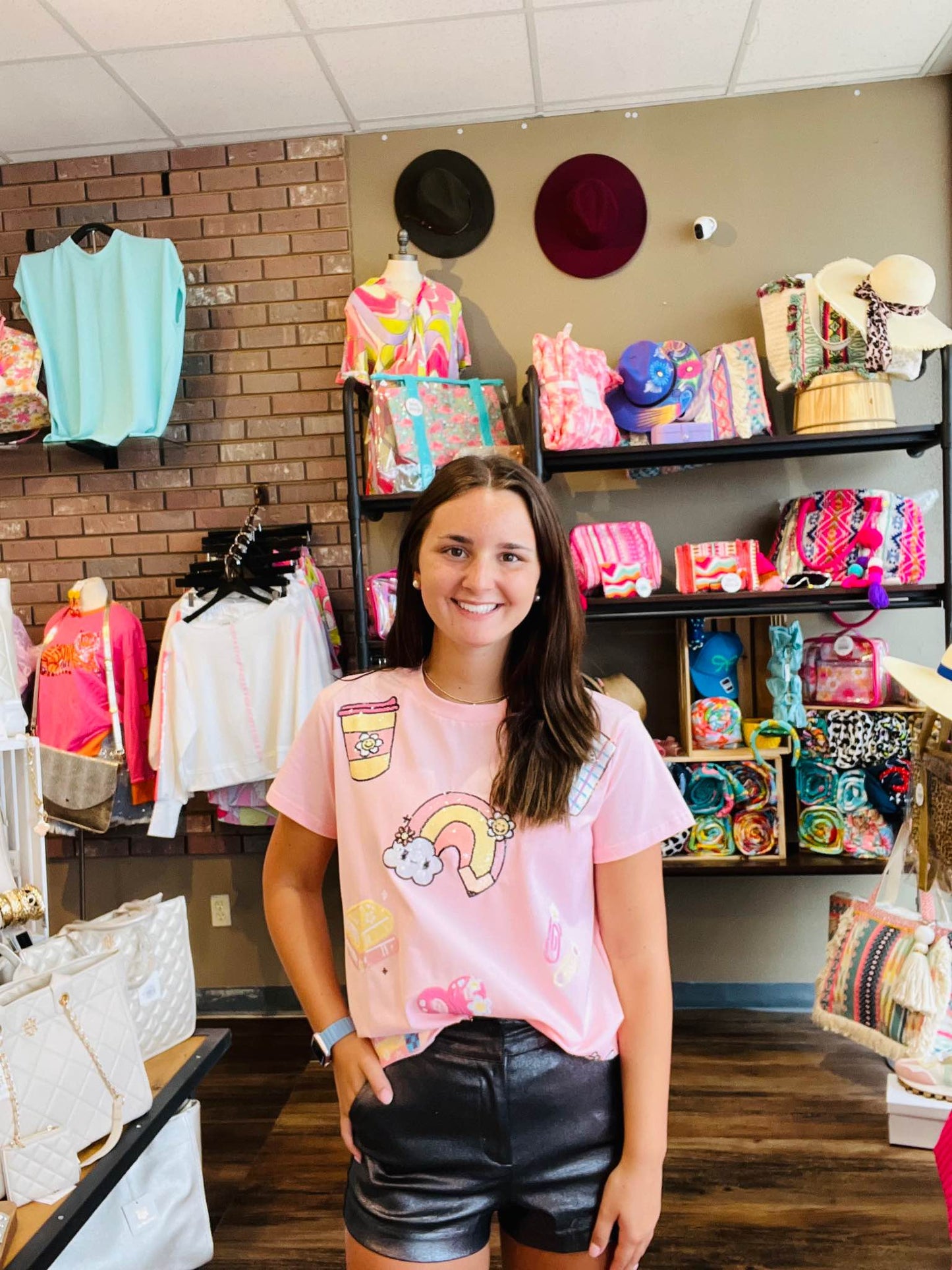 Pastel Sequin Teacher Tee