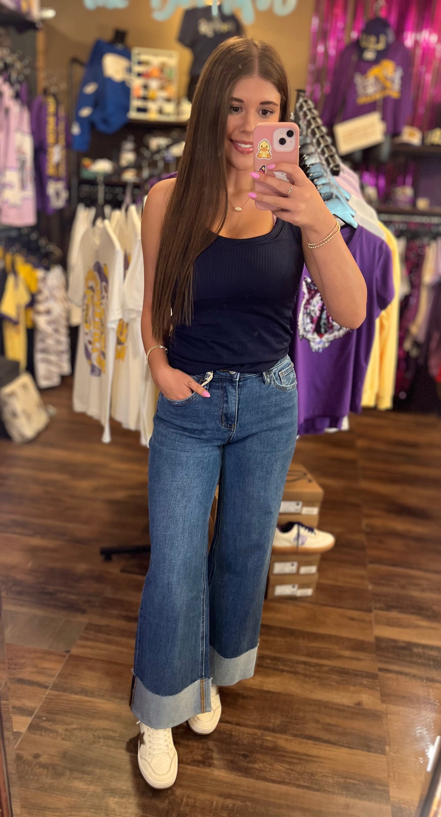 Straight-Leg Jeans, Mid-Wash