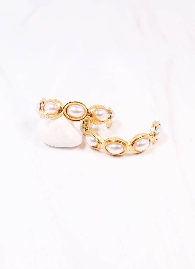 Dalma Pearl Hoop Earring GOLD